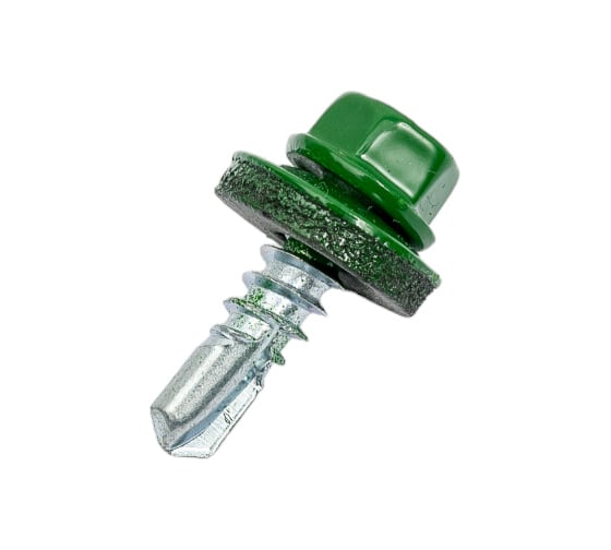 Кровельный саморез КРЕП-КОМП 5,5x19, RAL6002, зелёный, 250 шт. ск55196002кф