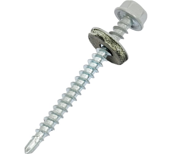 Кровельный саморез КРЕП-КОМП 4,8x51, RAL7004, серый, 100 шт. ск517004кф