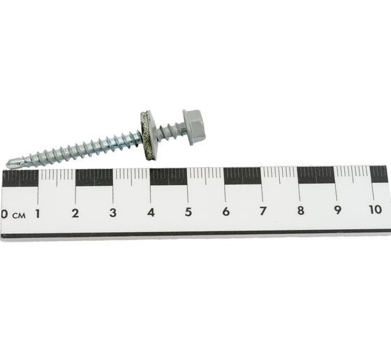 Кровельный саморез КРЕП-КОМП 4,8x51, RAL7004, серый, 100 шт. ск517004кф