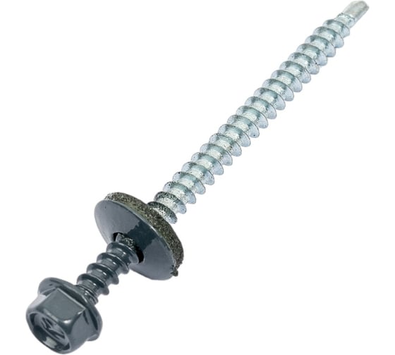 Кровельный саморез КРЕП-КОМП 4,8x70, RAL7024, серый графит, 100 шт. ск707024кф