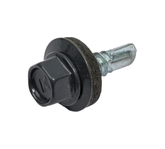Кровельный саморез КРЕП-КОМП 5,5x19, RAL7024, серый графит, 250 шт. ск55197024кф