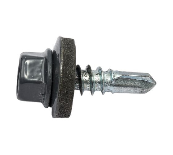 Кровельный саморез КРЕП-КОМП 5,5x19, RAL7024, серый графит, 250 шт. ск55197024кф