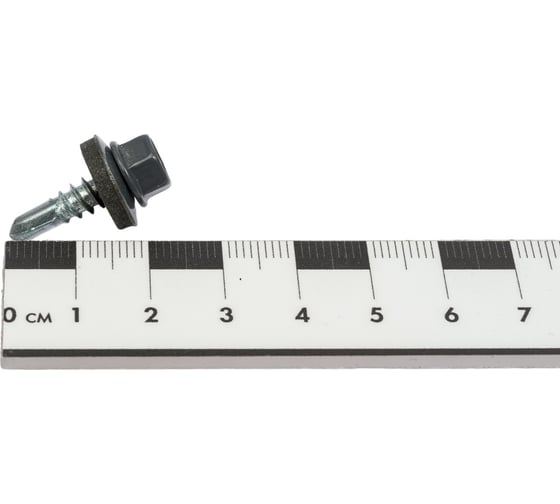 Кровельный саморез КРЕП-КОМП 5,5x19, RAL7024, серый графит, 250 шт. ск55197024кф