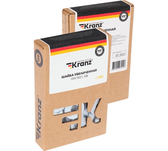 Увеличенная шайба KRANZ DIN 9021, M8, 3500 шт. 1308-0008-1