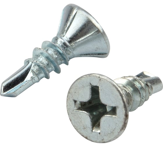 Оконный саморез KRANZ сверло, 3,9x13, белый цинк, 25 000 шт. 1504-3913-1 1