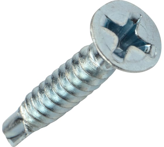 Оконный саморез KRANZ сверло, 3,9x25, белый цинк, 12000 шт. 1504-3925-1