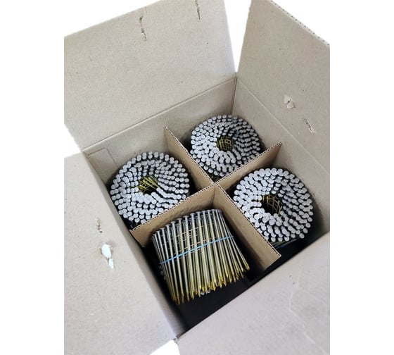 Барабанные гвозди Finka 3.1x90 BK Ring ершеные, 1600 шт. FN3190BKR