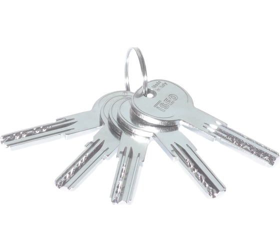 Цилиндр ISEO R65 NI 45хK30 мм, никелированный, 5 ключей 05804