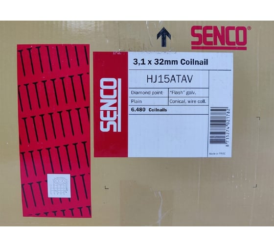 Кровельные гвозди Senco 3.1x32, гладкие, цинк, 6480 шт. HJ15ATAV