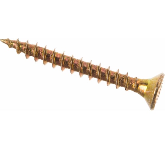 Шурупы KITKREP 5x40 для дерева, потайные, шлиц Pozi, желтый цинк, 5000 шт. CPY50040G 1