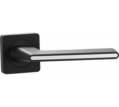 Алюминиевая дверная ручка Вантаж черный/белый глянец V51BL-2 AL