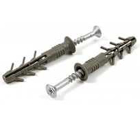 Дюбель-гвоздь KITKREP 6x40 потайной, 6 усов, "УНИКАЛЬНЫЙ", серый, белый бокс 200 шт. 2531060402kkG46