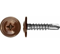 Саморезы KITKREP 4,2x25 полусфера-прессшайба, цинк, сверло, шоколад RAL 8017, 500 шт. MDR801742025G2