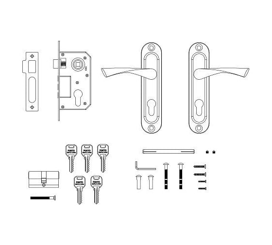 Врезной цилиндровый замок PUNTO KIT P15 4061/3 CRONA AB бронза 41719