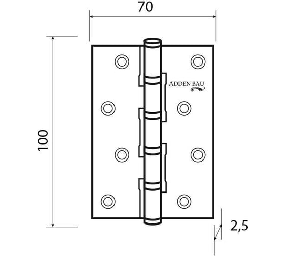 Универсальные петли ADDEAN BAU 100x70x2.5 мм, 4BB, SATIN NICKEL 940000001567