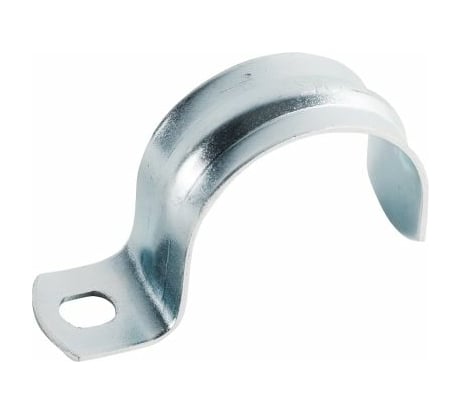 Оцинкованная скоба с одним отверстием Экопласт для трубы D32 мм, 100 шт. 43732