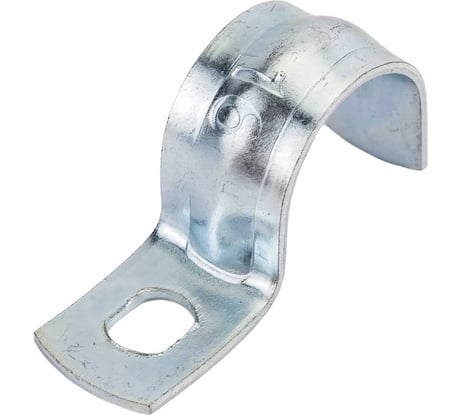 Оцинкованная скоба с одним отверстием Экопласт для трубы D16 мм, 100 шт. 43716