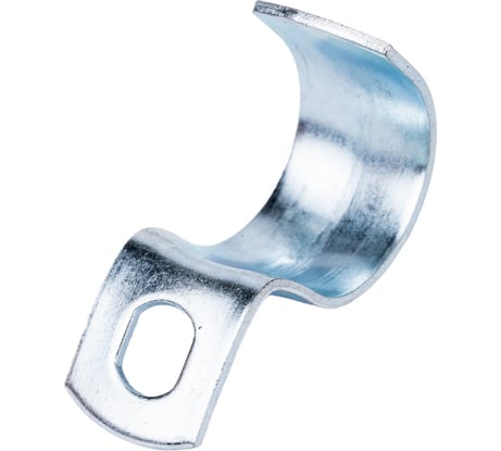 Оцинкованная скоба с одним отверстием Экопласт для трубы D20 мм, 100 шт. 43720