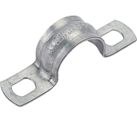 Оцинкованная скоба с двумя отверстиями Экопласт для трубы D14 мм, 5 шт. 43614-5