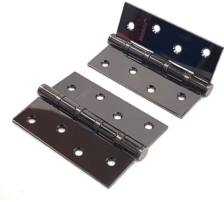 Стальная петля PUERTO 100х75х2.5, 4 кольца, плоский колпачок, черный никель, 2 шт. IN100-4S FH BN