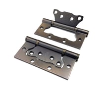 Стальная петля Ренц 100х75х2.5, 2 подшипника, без колпачков, без врезки, матовый черный никель, 2 шт. IN100-2BB FH MBN безВР (2шт)