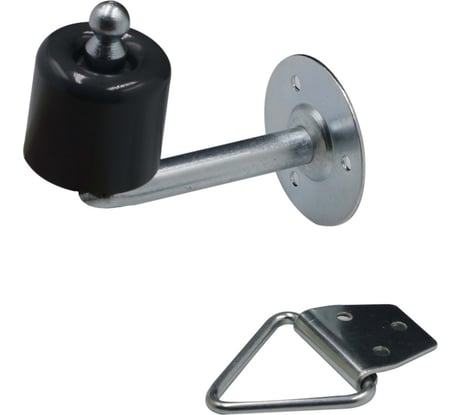 Дверной настенный ограничитель с фиксатором Левша 90 мм  У4-9570.Сер