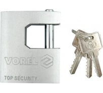 Навесной замок VOREL 75 мм, стержневой, чугунный 77240