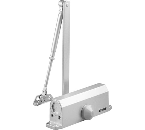 Дверной доводчик ВОЛАТ гидравлический, морозостойкий, 60-120 кг, серебро 35032-120