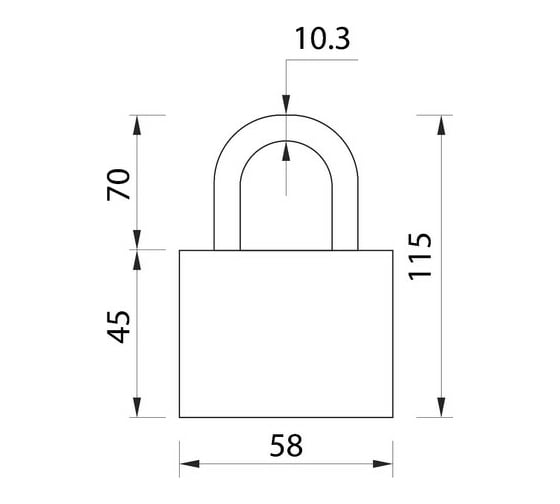 Навесной замок LOCKLAND 50 мм, влагозащищенный, длинная дужка, 2 ключа, цвет черный 5392197