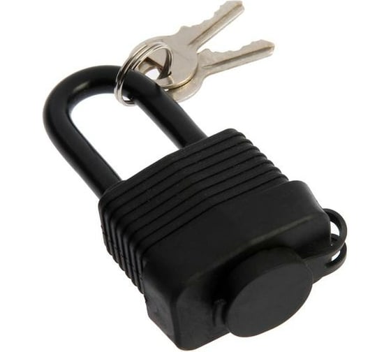 Навесной замок LOCKLAND 40 мм, влагозащищенный, длинная дужка, 2 ключа, цвет черный 5392196