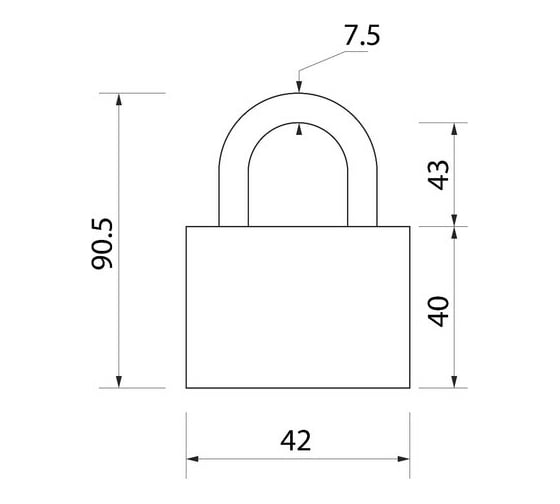 Навесной замок LOCKLAND 40 мм, влагозащищенный, длинная дужка, 2 ключа, цвет черный 5392196