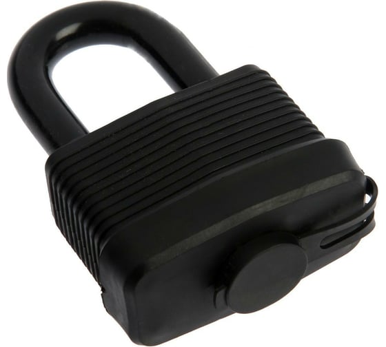 Навесной замок LOCKLAND 65 мм, влагозащищенный, короткая дужка, 3 ключа, цвет черный 5392194 1