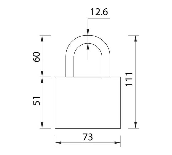 Навесной замок LOCKLAND 65 мм, влагозащищенный, короткая дужка, 3 ключа, цвет черный 5392194