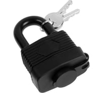 Навесной замок LOCKLAND 50 мм, влагозащищенный, короткая дужка, 2 ключа, цвет черный 5392193