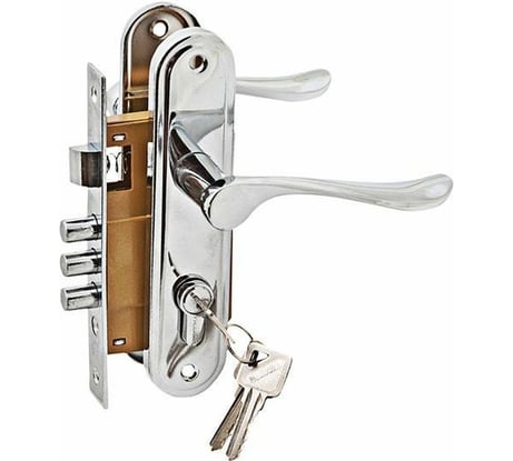 Комплект врезного замка с ручками и цилиндром PALIDORE LH 7036-891 PC, хром блестящий 98760057