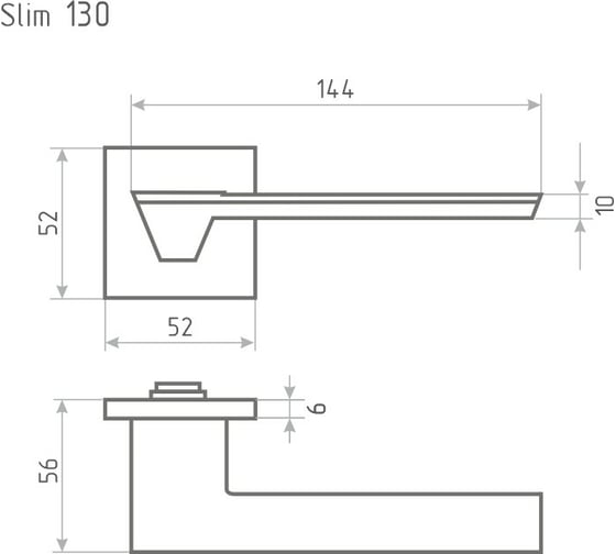 Дверная ручка НОРА-М Slim 130K AL - черный 18616