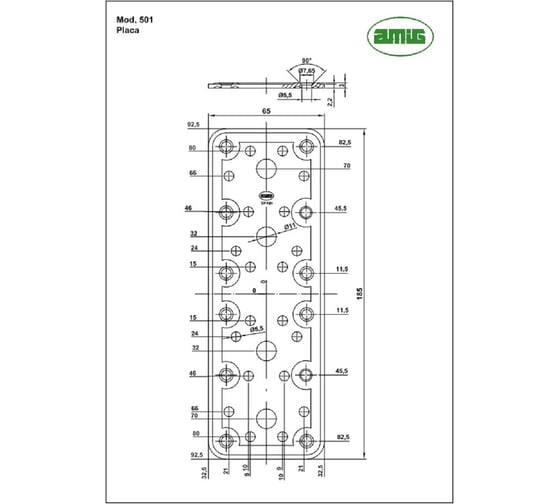 Крепежная пластина Amig черная 501-180