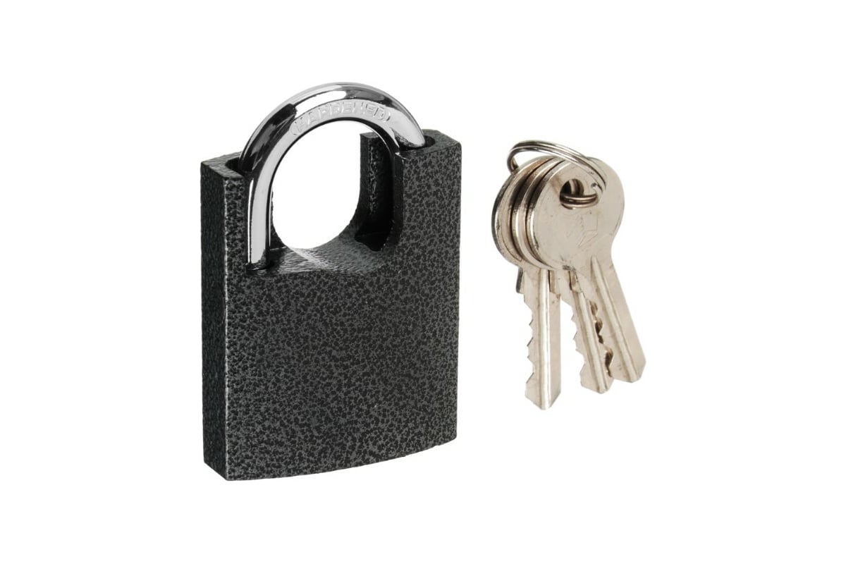 Навесной замок с потайной дужкой ЕРМАК 50 мм, сталь, латунь 673-043 ...