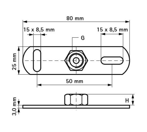 Подпятник Walraven BIS, M8/10 6703009