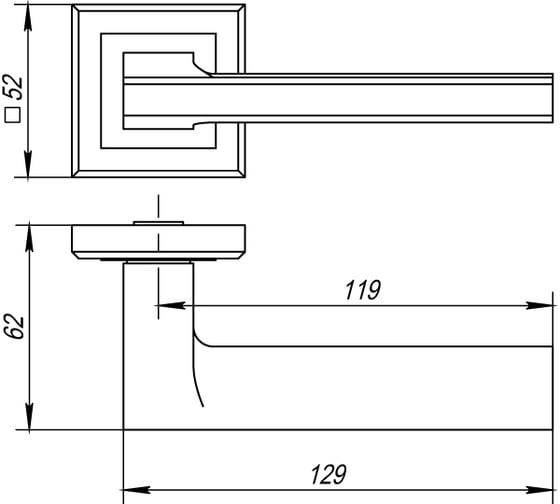 Раздельная ручка Punto VECTOR QL SSC-16 сатинированный хром 43797