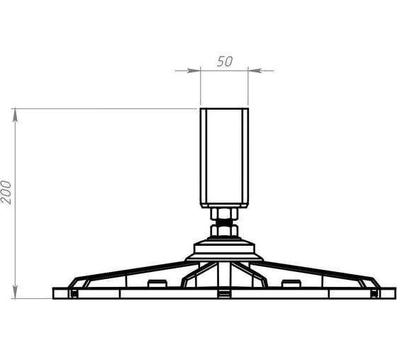 Кровельная опора с вертикальным кронштейном Fachmann SOLID FOOT 350x350 мм 04.030