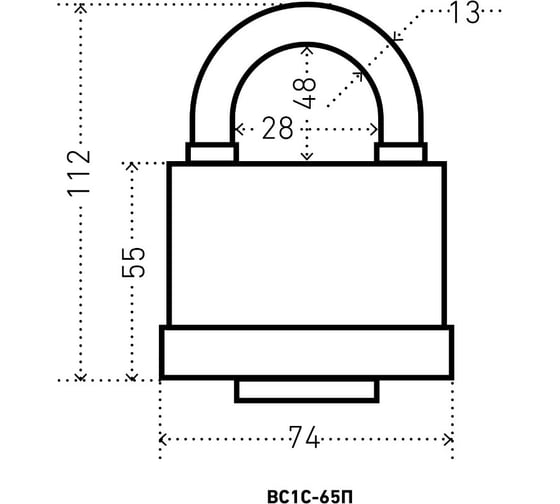 Навесной всепогодный замок Аллюр ВС1С-65П d-13,5 мм 1441