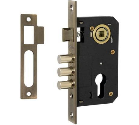 Врезной замок под евроцилиндр VETTORE 9011 SR-3R AB, бронза 20312