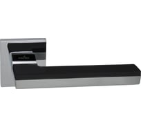 Цинковая ручка на раздельном тонком основании ABRISS R50.122 CP/MBP хром/чёрный матовый 30017