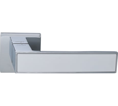 Цинковая ручка на раздельном тонком основании ABRISS R50.120 CP/WH хром/белая вставка 30016