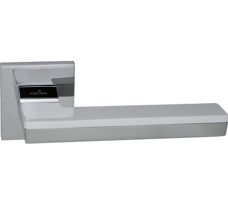 Цинковая ручка на раздельном тонком основании ABRISS R50.122 CP/WH хром/белая вставка 30019