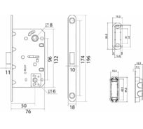 Магнитная защелка под поворотную кнопку PALIDORE пластиковая (С/У) L3090 РС хром блестящий 98760336