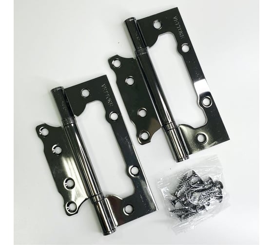 Петля накладная VETTORE FLUSH 125×75×2.5mm BN Чёрный Никель, 2шт 20636