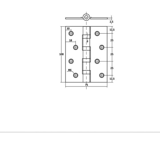 Петля универсальная VETTORE 100×75×2.5-4BB GR Графит, 2шт 20618