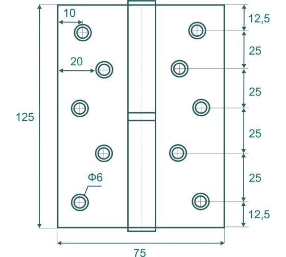 Съёмная петля VETTORE 125х75х2.5mm-1BB SN-L левая, сатин 2шт  20163